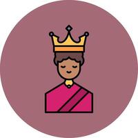 Queen Line Filled multicolour Circle Icon vector