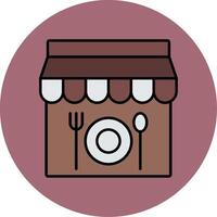 Restaurant Line Filled multicolour Circle Icon vector