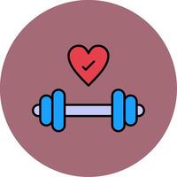Gym Line Filled multicolour Circle Icon vector