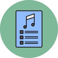 PlayList Line Filled multicolour Circle Icon vector
