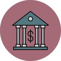 Bank Line Filled multicolour Circle Icon vector