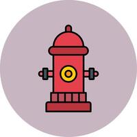 Fire Hydrant Line Filled multicolour Circle Icon vector