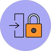 Login Line Filled multicolour Circle Icon vector