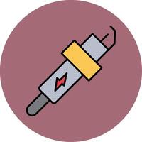 Spark Plug Line Filled multicolour Circle Icon vector