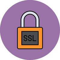 SSL Line Filled multicolour Circle Icon vector