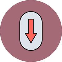 Scroll Down Line Filled multicolour Circle Icon vector