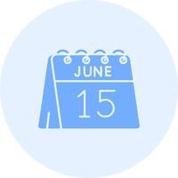 15th of June Solid duo tune Icon vector