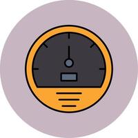 Speedometer Line Filled multicolour Circle Icon vector