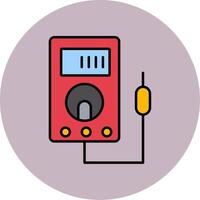 Voltmeter Line Filled multicolour Circle Icon vector