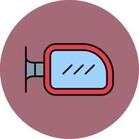 Side Mirror Line Filled multicolour Circle Icon vector