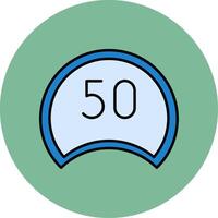 Speed Limit Line Filled multicolour Circle Icon vector