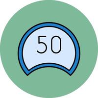 Speed Limit Line Filled multicolour Circle Icon vector