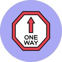 One Way Line Filled multicolour Circle Icon vector