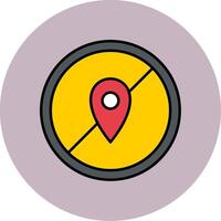 Avoid Line Filled multicolour Circle Icon vector