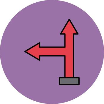 Vamos izquierda línea lleno multicolor circulo icono vector