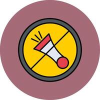 No Horn Line Filled multicolour Circle Icon vector