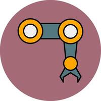 Mechanical Arm Line Filled multicolour Circle Icon vector