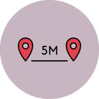 Distance Line Filled multicolour Circle Icon vector