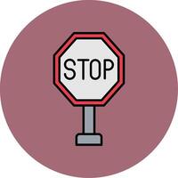 Stop Line Filled multicolour Circle Icon vector