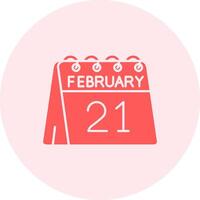 21st of February Solid duo tune Icon vector