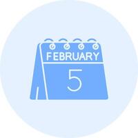 5th of February Solid duo tune Icon vector
