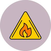 Hazards Line Filled multicolour Circle Icon vector