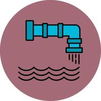 Water Pollution Line Filled multicolour Circle Icon vector