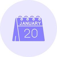 20th of January Solid duo tune Icon vector