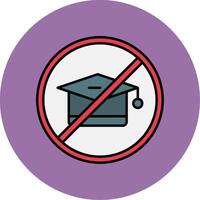 No Education Line Filled multicolour Circle Icon vector