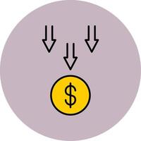 Bankruptcy Line Filled multicolour Circle Icon vector