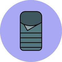 Sleeping Bag Line Filled multicolour Circle Icon vector