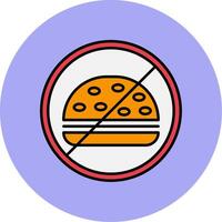 No Food Line Filled multicolour Circle Icon vector