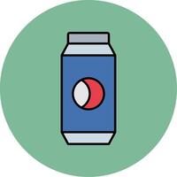 Can Line Filled multicolour Circle Icon vector