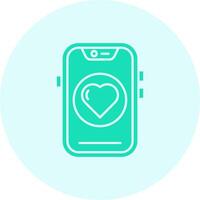 Heart Solid duo tune Icon vector