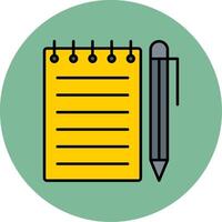 Notebook Line Filled multicolour Circle Icon vector