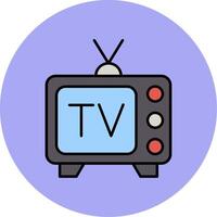 Tv Line Filled multicolour Circle Icon vector