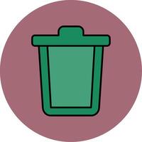 Trash Can Line Filled multicolour Circle Icon vector