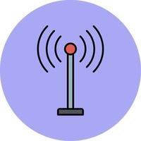 antena línea lleno multicolor circulo icono vector