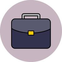 Brief Line Filled multicolour Circle Icon vector