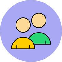 Team Line Filled multicolour Circle Icon vector