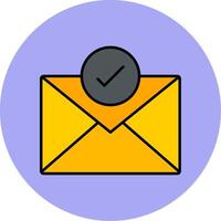 Mail Line Filled multicolour Circle Icon vector
