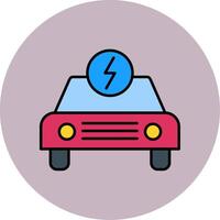 Electric Car Line Filled multicolour Circle Icon vector