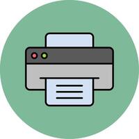 Printer Line Filled multicolour Circle Icon vector