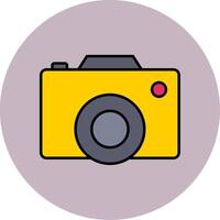 Digital Camera Line Filled multicolour Circle Icon vector