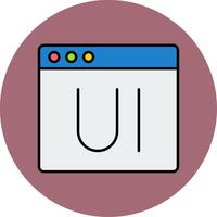 Ui Line Filled multicolour Circle Icon vector