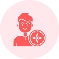 Compass Solid duo tune Icon vector