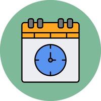 Deadline Line Filled multicolour Circle Icon vector