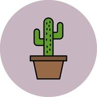 Cactus Line Filled multicolour Circle Icon vector