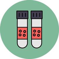 Test Tubes Line Filled multicolour Circle Icon vector