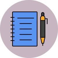 Notebook Line Filled multicolour Circle Icon vector